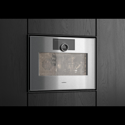 Gaggenau GS450120, Gaggenau Serie Expressive, Dampfbackofen, 60 x 45 cm, Türanschlag: rechts, Edelstahl hinter Rauchglas