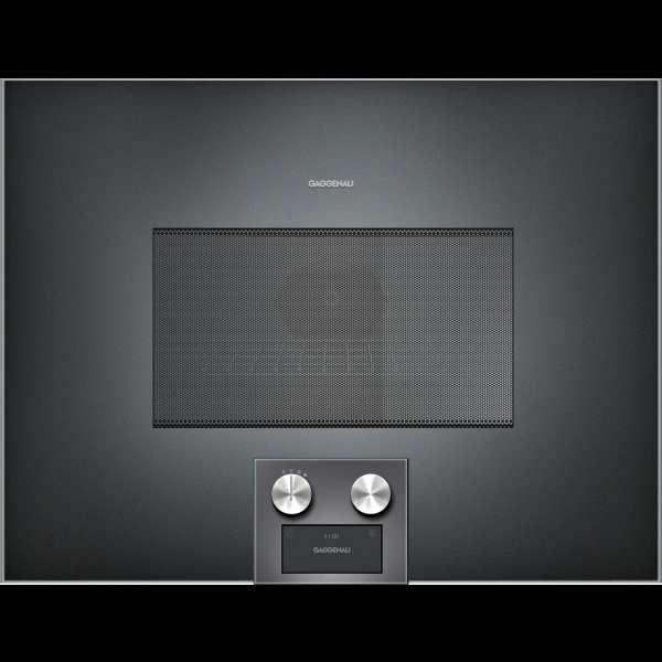 Gaggenau BM454100, Serie 400, Mikrowellen-Backofen, 60 x 45 cm, T&uuml;ranschlag: Rechts, Gaggenau Anthrazit