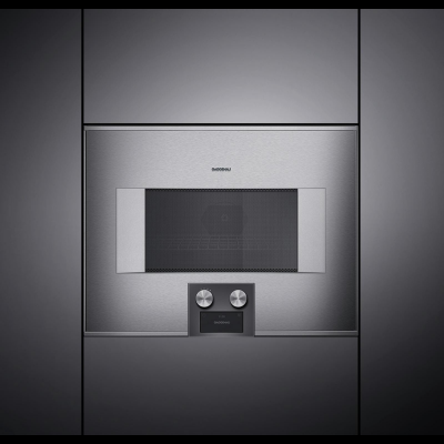 Gaggenau BM454110, Serie 400, Mikrowellen-Backofen, 60 x 45 cm, T&uuml;ranschlag: rechts, Edelstahl-hinterlegte Vollglast&uuml;r