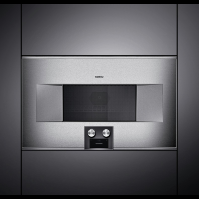 Gaggenau BM484110, Serie 400, Mikrowellen-Backofen, 76 x 45 cm, T&uuml;ranschlag: rechts, Edelstahl-hinterlegte Vollglast&uuml;r