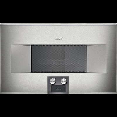 Gaggenau BM484110, Serie 400, Mikrowellen-Backofen, 76 x 45 cm, T&uuml;ranschlag: Rechts, Edelstahl-hinterlegte Vollglast&uuml;r