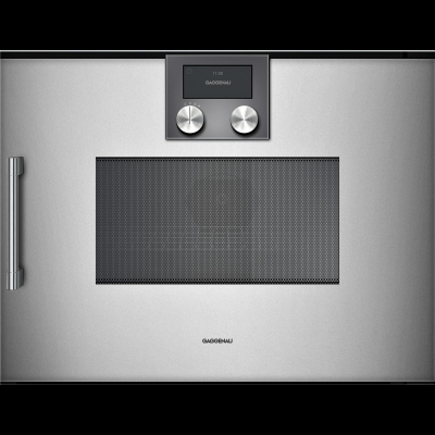 Gaggenau BMP250110, Serie 200, Mikrowellen-Backofen, 60 x 45 cm, T&uuml;ranschlag: Rechts, Gaggenau Metallic