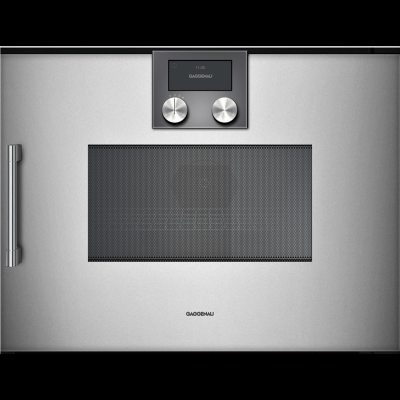 Gaggenau BMP250110, Serie 200, Mikrowellen-Backofen, 60 x 45 cm, T&uuml;ranschlag: Rechts, Gaggenau Metallic