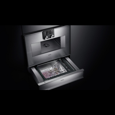 Gaggenau DV461110, Serie 400, Vakuumierschublade, 60 x 14 cm, Edelstahl-hinterlegte Vollglast&uuml;r