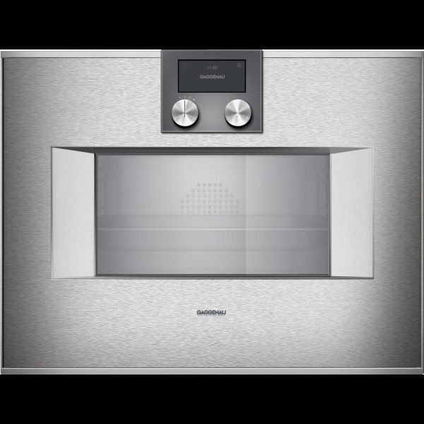 Gaggenau bs450111, 400 series, built-in compact steam oven, 60 x 45 cm, door hinge: right, stainless steel behind glass