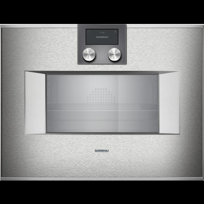 Gaggenau bs450111, 400 series, built-in compact steam oven, 60 x 45 cm, door hinge: right, stainless steel behind glass