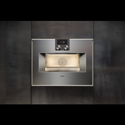 Gaggenau BS471112, Serie 400, Dampfbackofen, 60 x 45 cm, T&uuml;ranschlag: links, Edelstahl-hinterlegte Vollglast&uuml;r