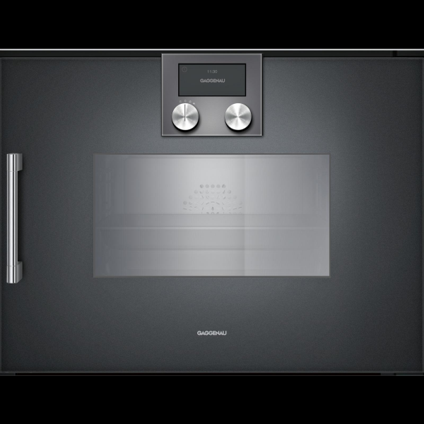 Gaggenau bsp270101, 200 series, built-in compact steam oven, 60 x 45 cm, door hinge: right, anthracite