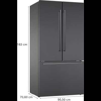 Gaggenau RY295350, Serie 200, Kühl-Gefrier-Kombination, mehrtürig, 183 x 90.5 cm, Gebürsteter schwarzer Stahl AntiFingerprint